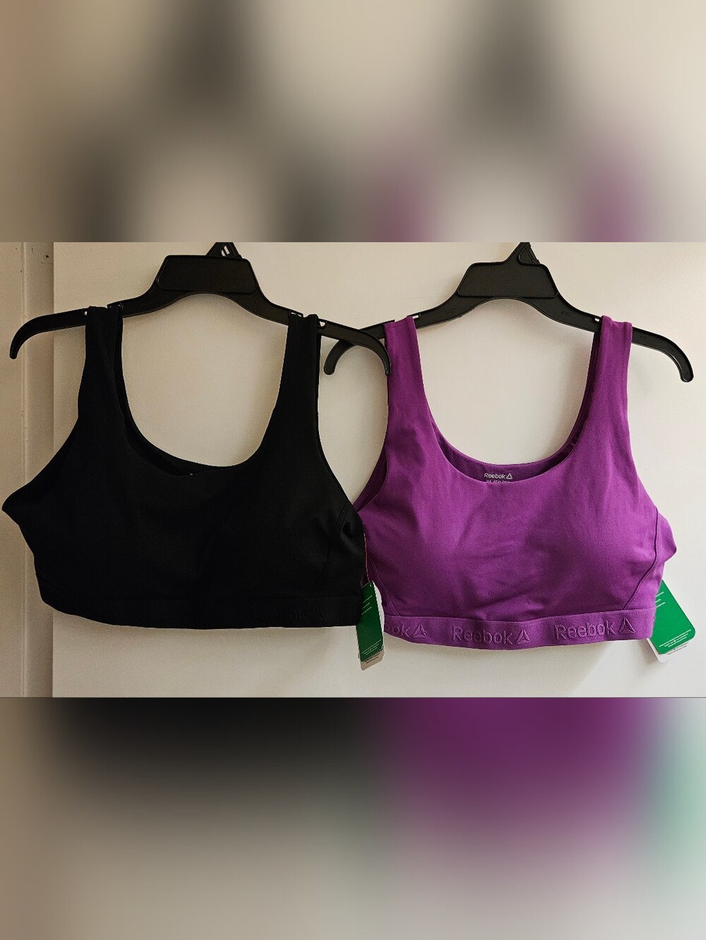 Reebok Core Sports Bra Lot of 2 - Size XL - Black/Hollyhock - NWT